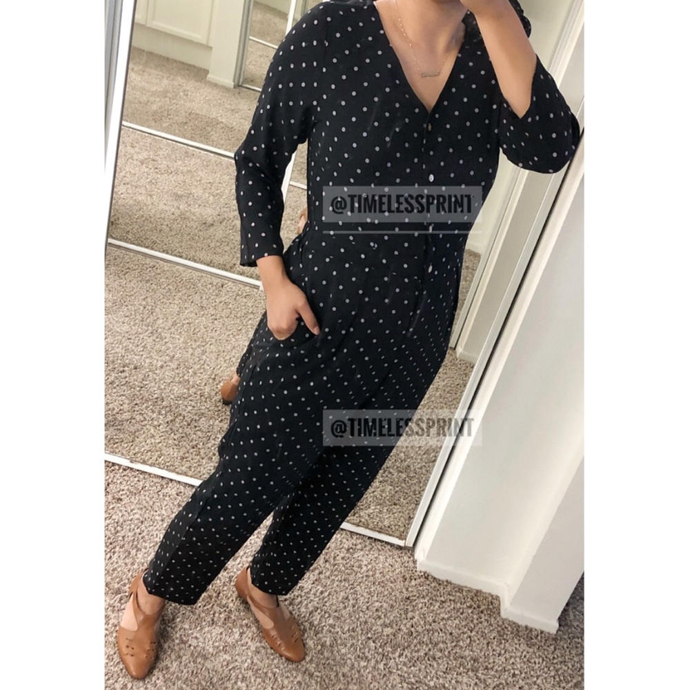 Black Jumpsuit w/ Purple Polka Dots - Picture 6 of 6